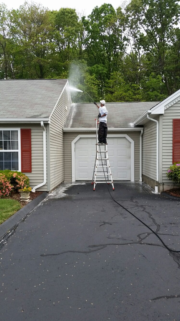 Completed exterior cleaning work by The Powerwash Guys